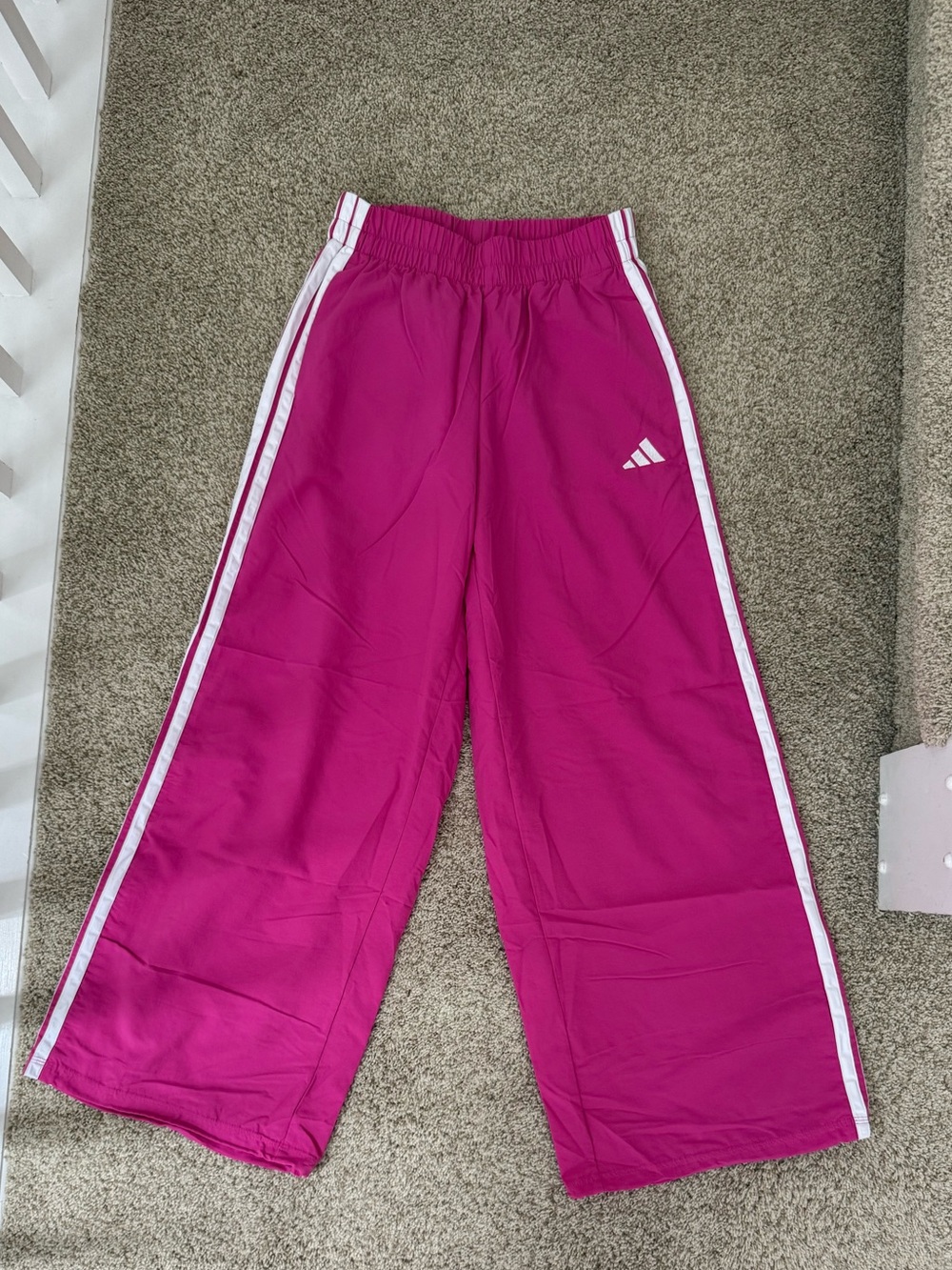 Adidas Wide Leg Lightweight Track Pants Pink Size XS
